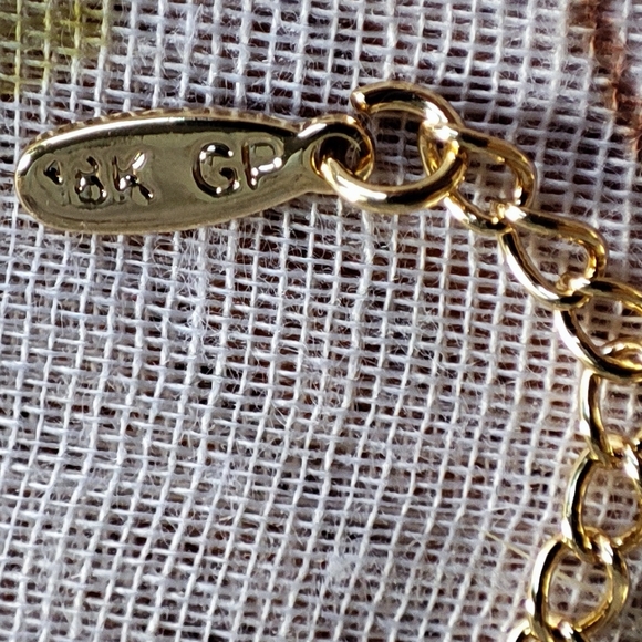 Dark Faceted Teal 18kt Gold Plated Puffed Lucky Elephant Segmented Bracelet NEW - Picture 5 of 11